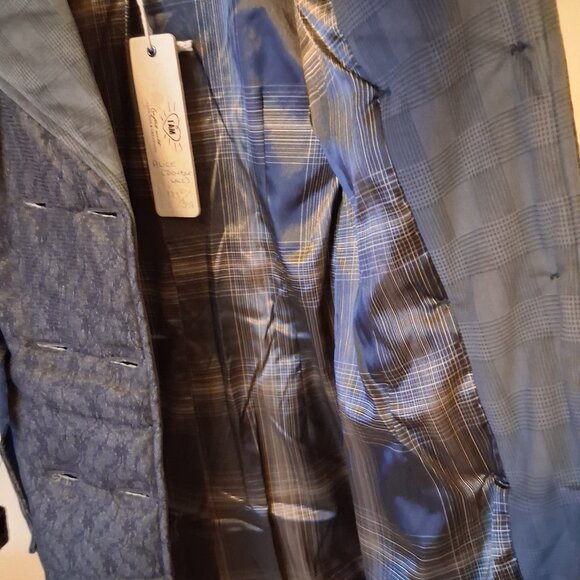 NWT I.AM.GIA Classic Double-Breasted Dark Gray Black Floral Lined Trench Coat - Picture 15 of 15